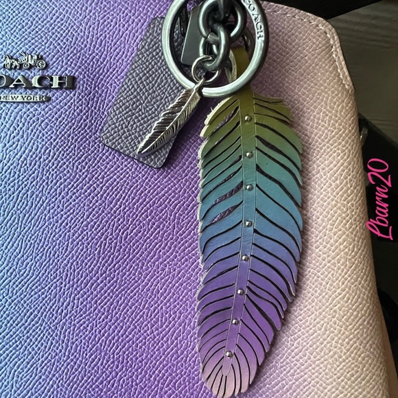 Coach Mini Lillie Ombré Pastel Satchel Bag Wallet and Matching Feather Set Pride - Picture 13 of 16